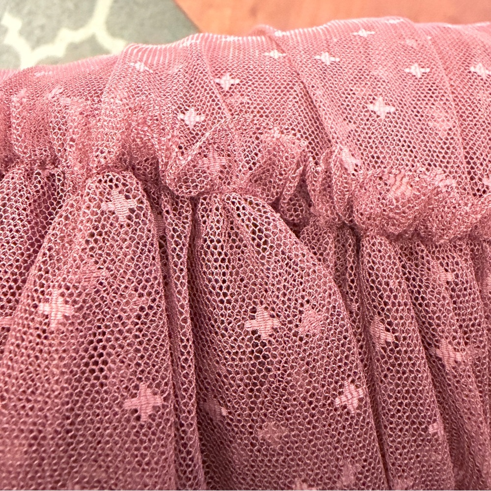 Ivy city co Elegant Mauve Tiered Midi Dress with Sheer Sleeves - Picture 10 of 13